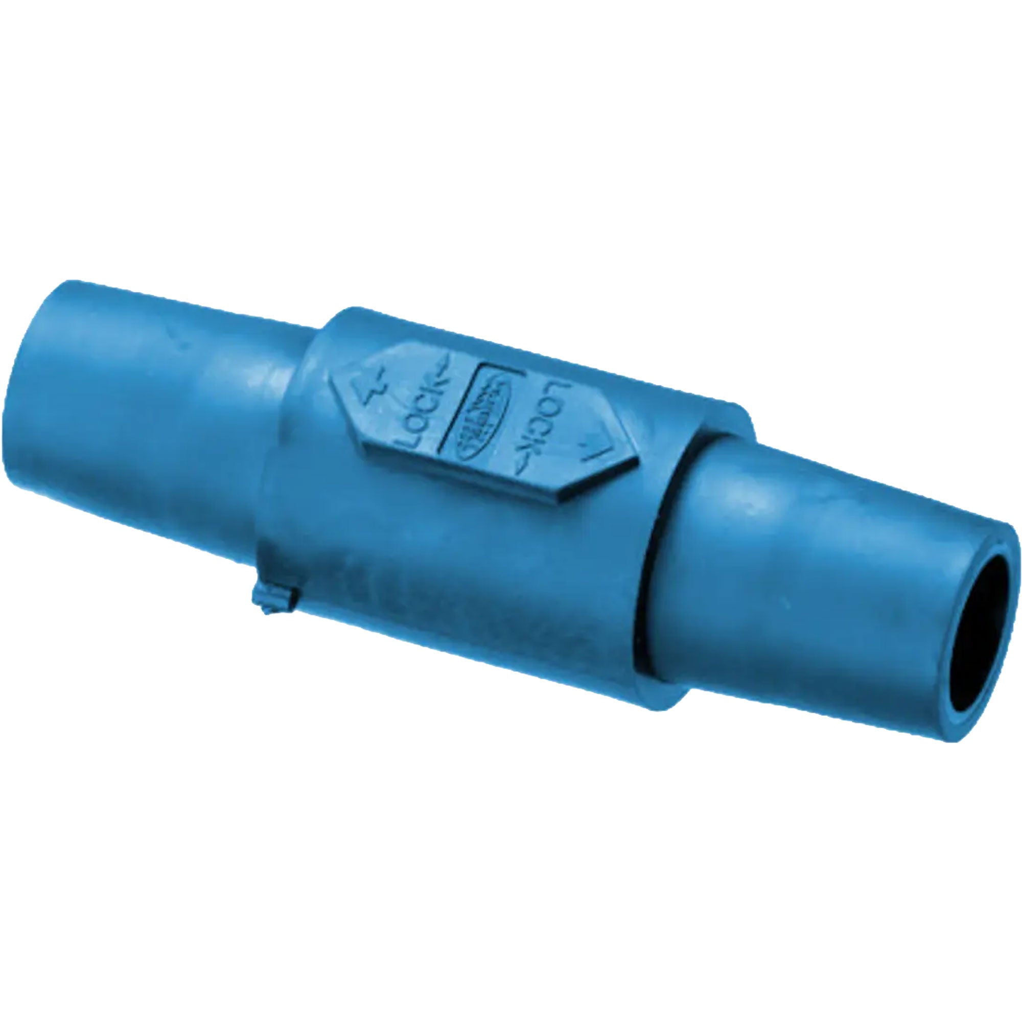 Hubbell HBLDFBL Female to Female 400 Amp Single Pole Cam-Lock Inline Coupler Gender Reverser (Blue) Image 1
