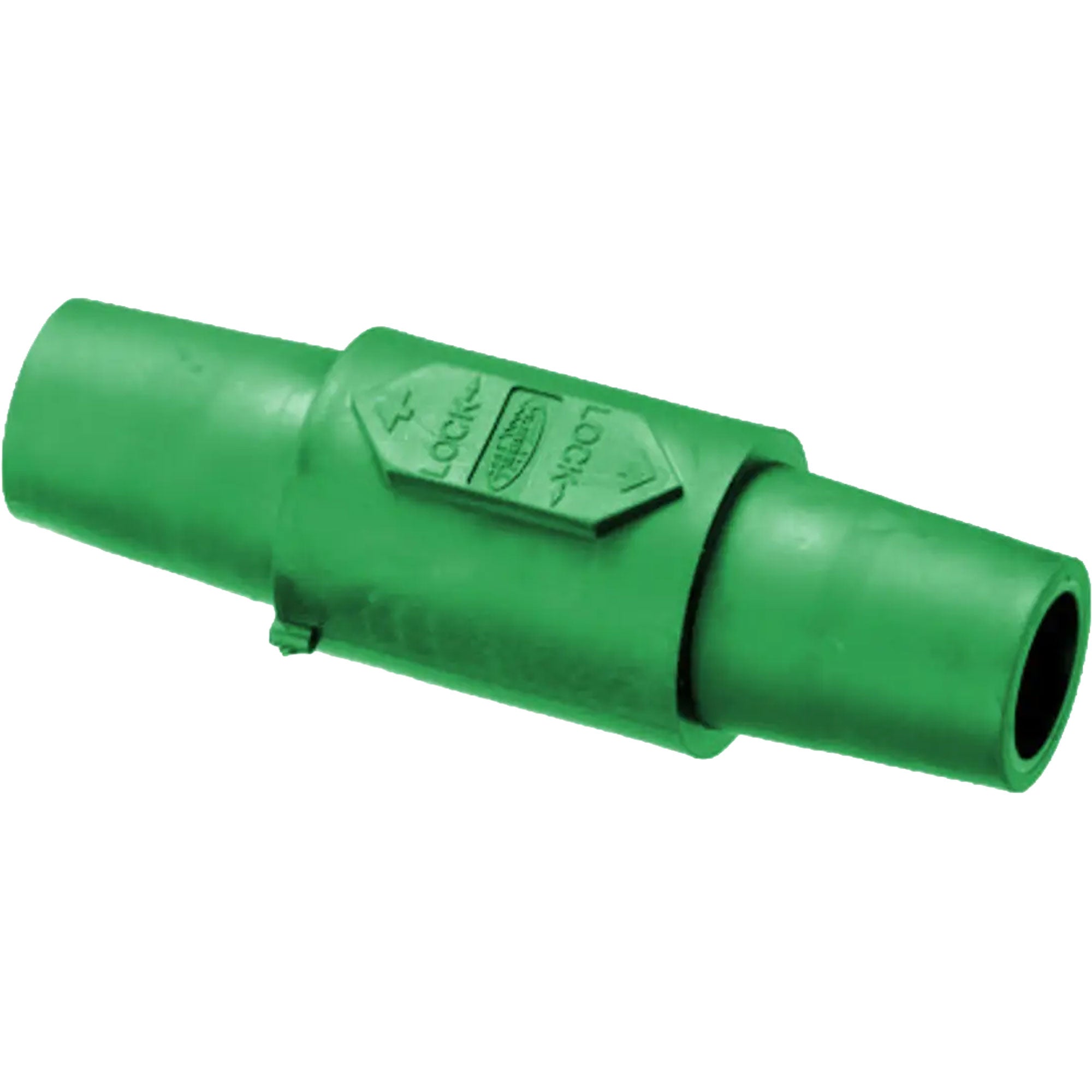 Hubbell HBLDFGN Female to Female 400 Amp Single Pole Cam-Lock Inline Coupler Gender Reverser (Green) Image 1