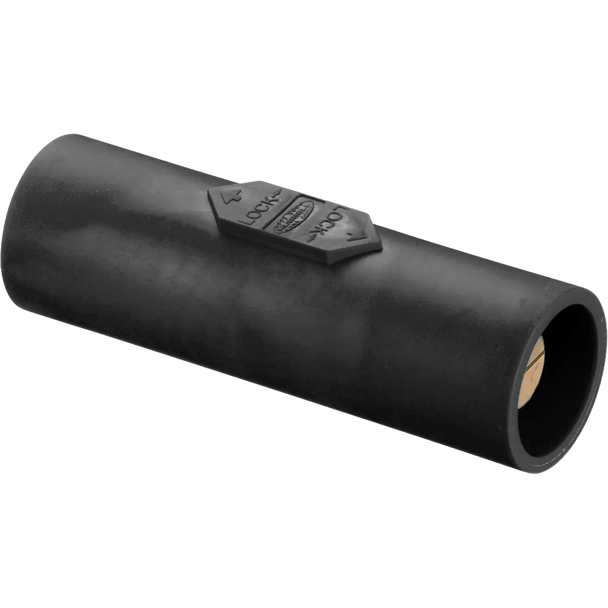 Hubbell HBLDMBK Male to Male 400 Amp Single Pole Cam-Lock Inline Coupler Gender Reverser (Black) Image 1