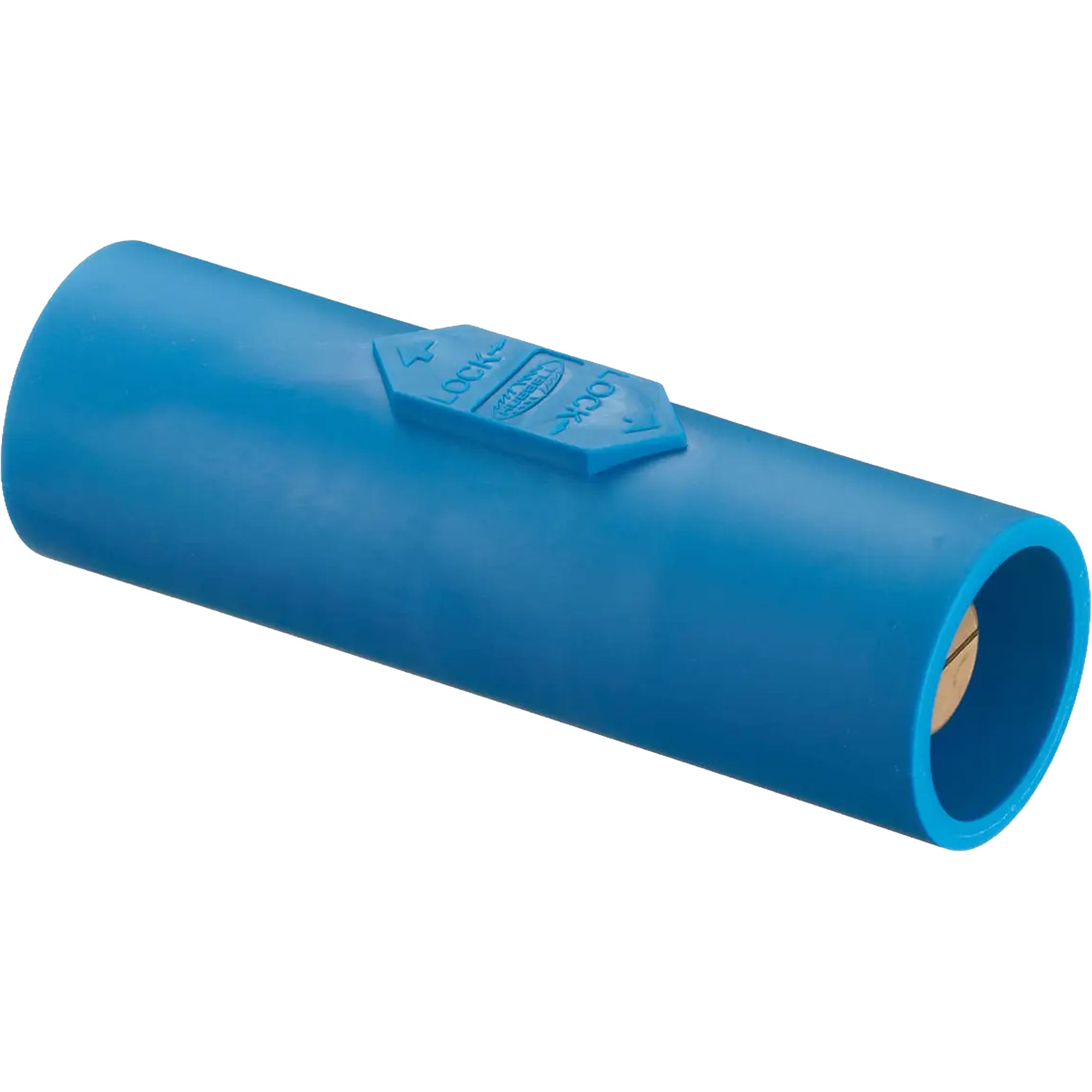 Hubbell HBLDMBL Male to Male 400 Amp Single Pole Cam-Lock Inline Coupler Gender Reverser (Blue) Image 1