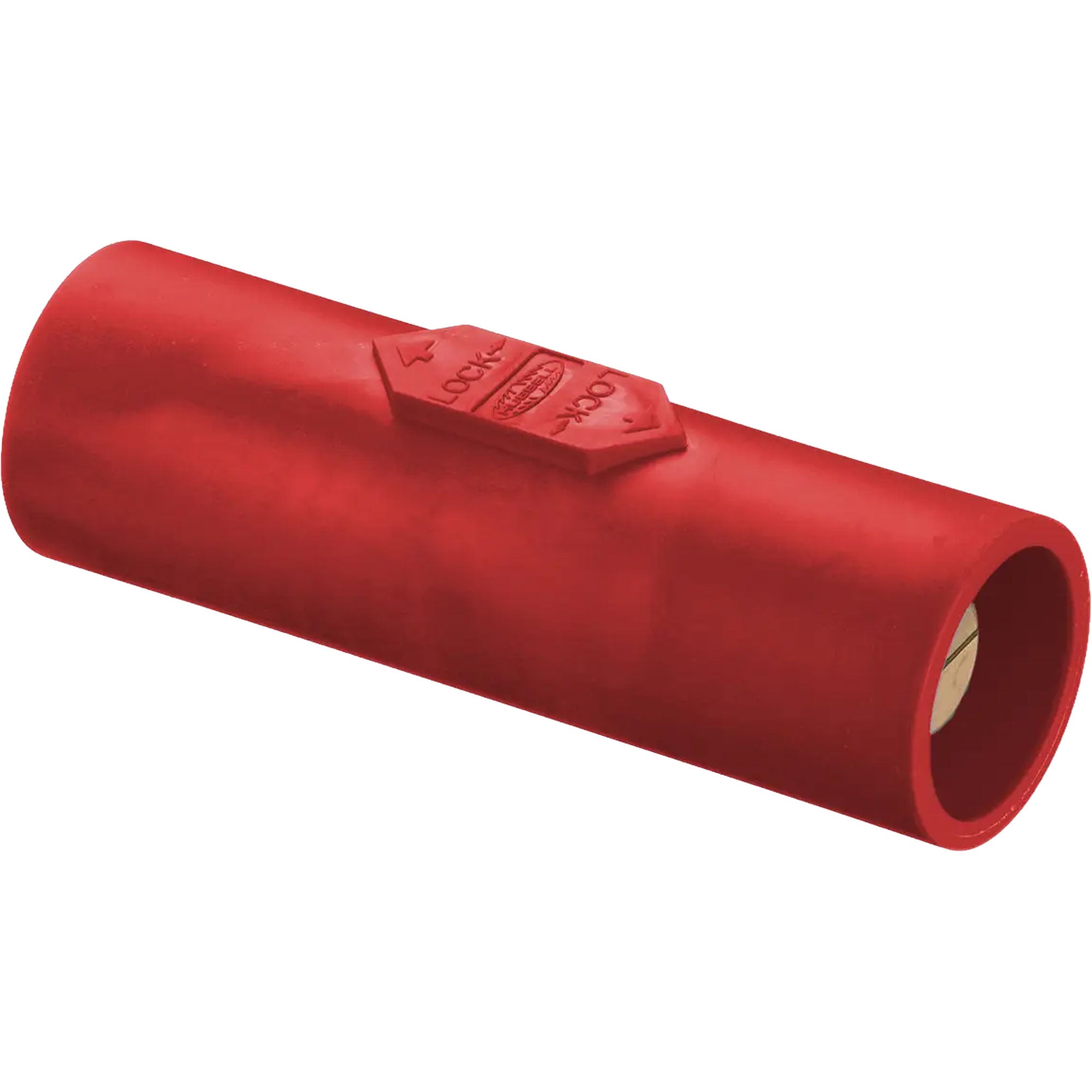 Hubbell HBLDMR Male to Male 400 Amp Single Pole Cam-Lock Inline Coupler Gender Reverser (Red) Image 1