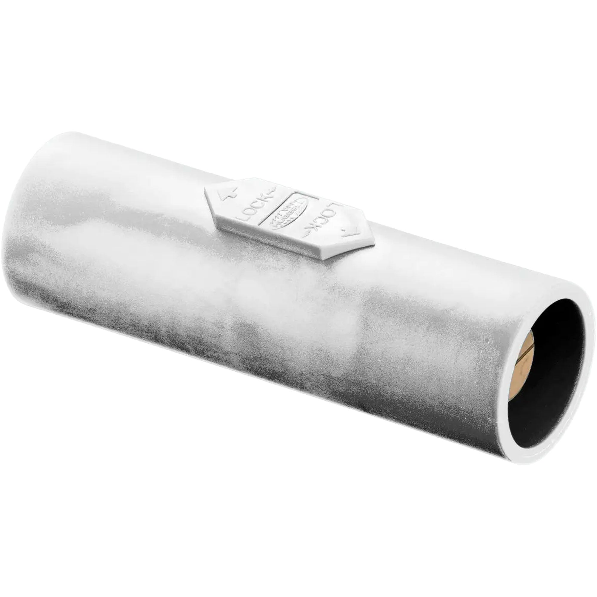 Hubbell HBLDMW Male to Male 400 Amp Single Pole Cam-Lock Inline Coupler Gender Reverser (White) Image 1
