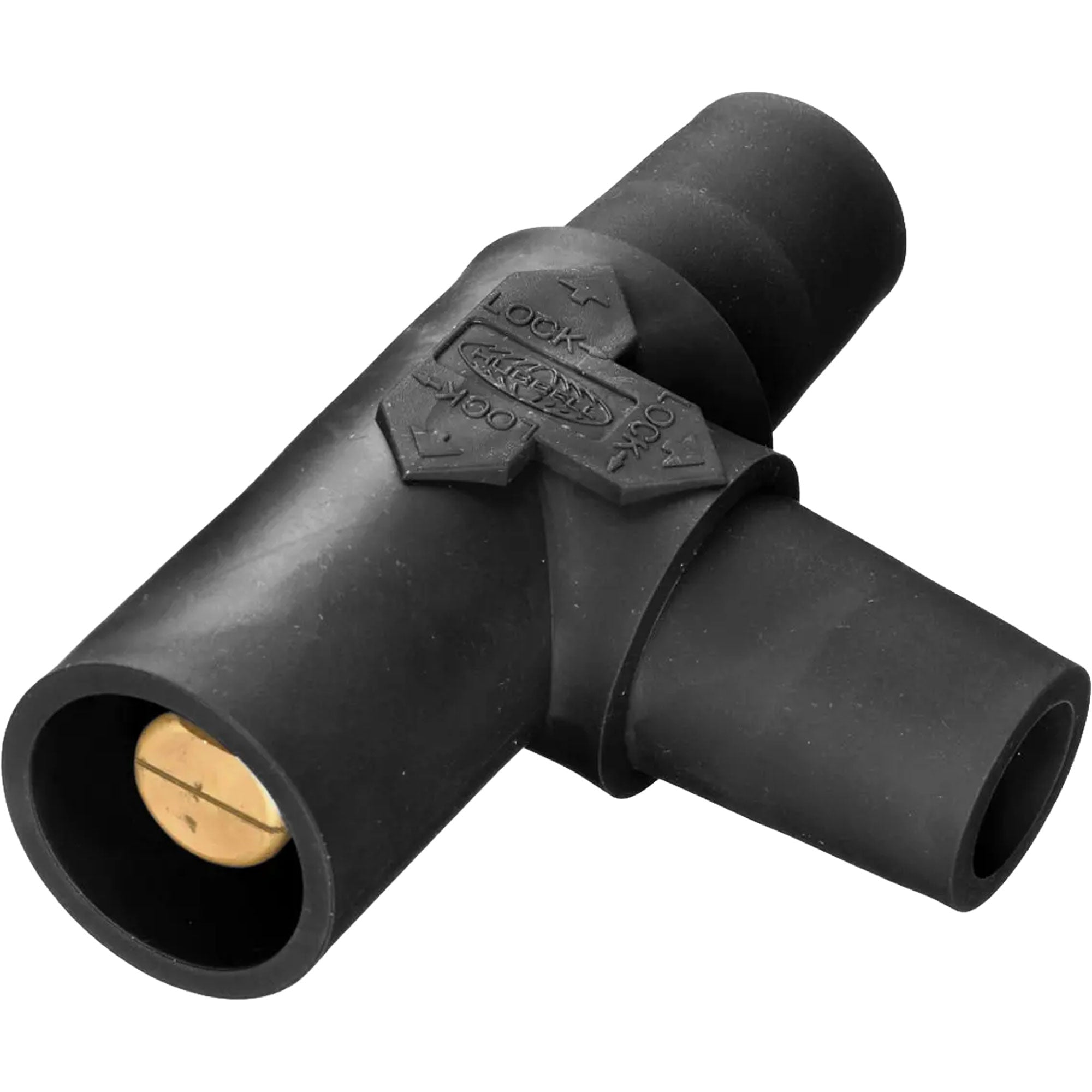Hubbell HBLTBK Female-Female-Male 400 Amp Single Pole Cam-Lock Tapping Tee (Black)