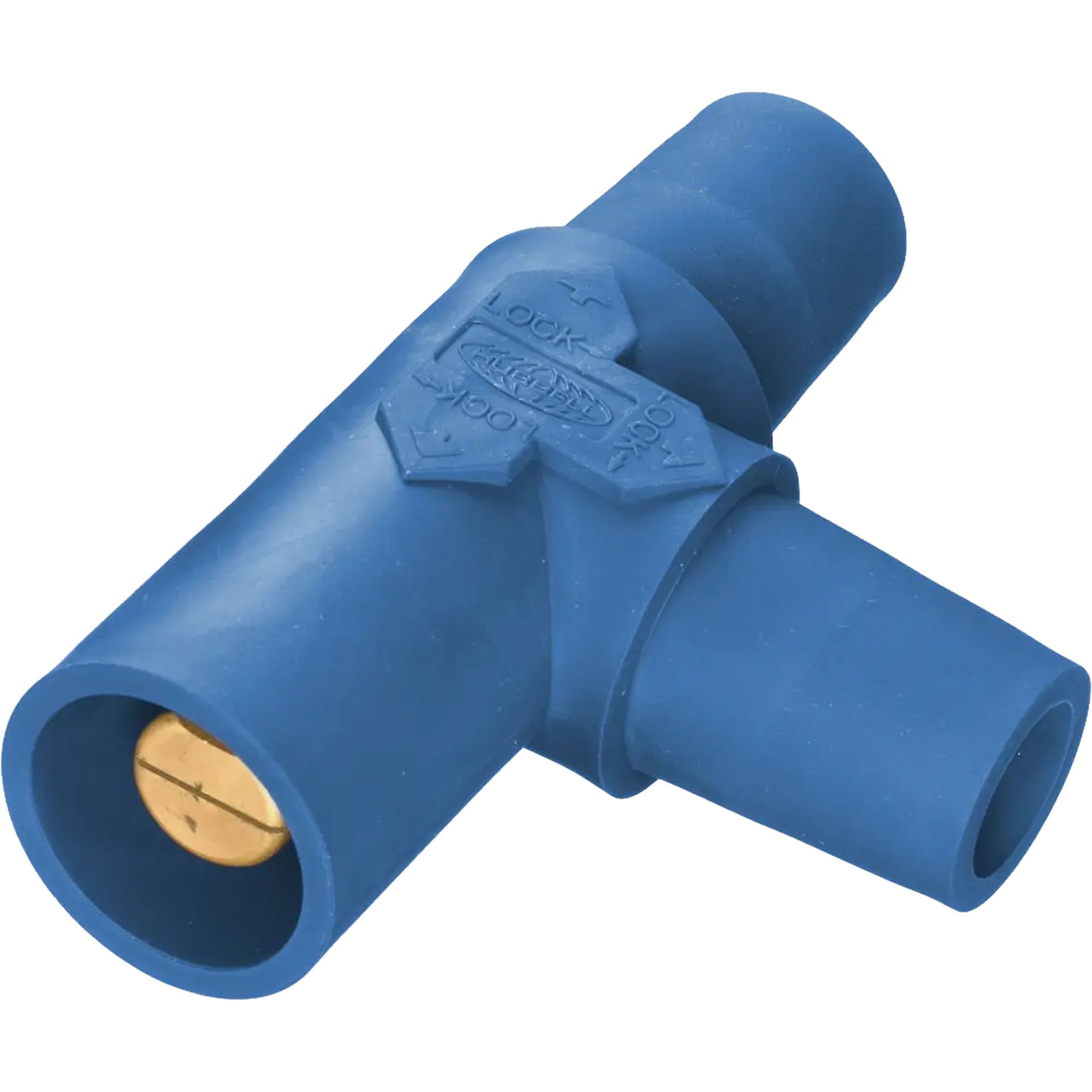Hubbell HBLTBL Female-Female-Male 400 Amp Single Pole Cam-Lock Tapping Tee (Blue)