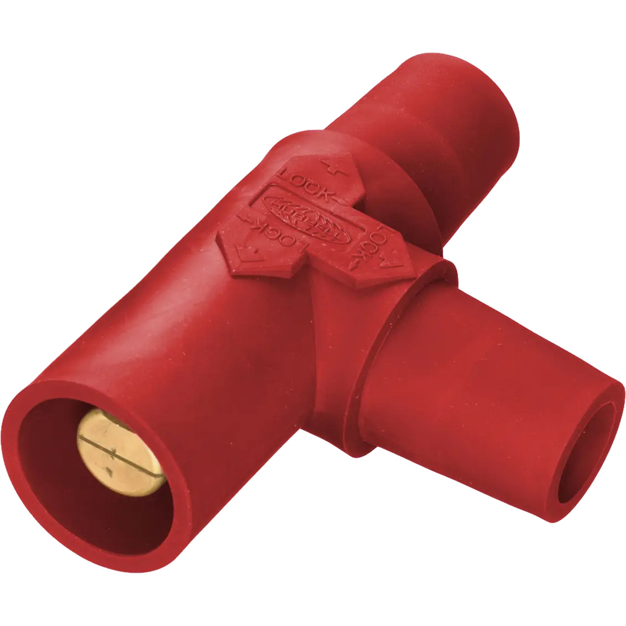 Hubbell HBLTR Female-Female-Male 400 Amp Single Pole Cam-Lock Tapping Tee (Red)