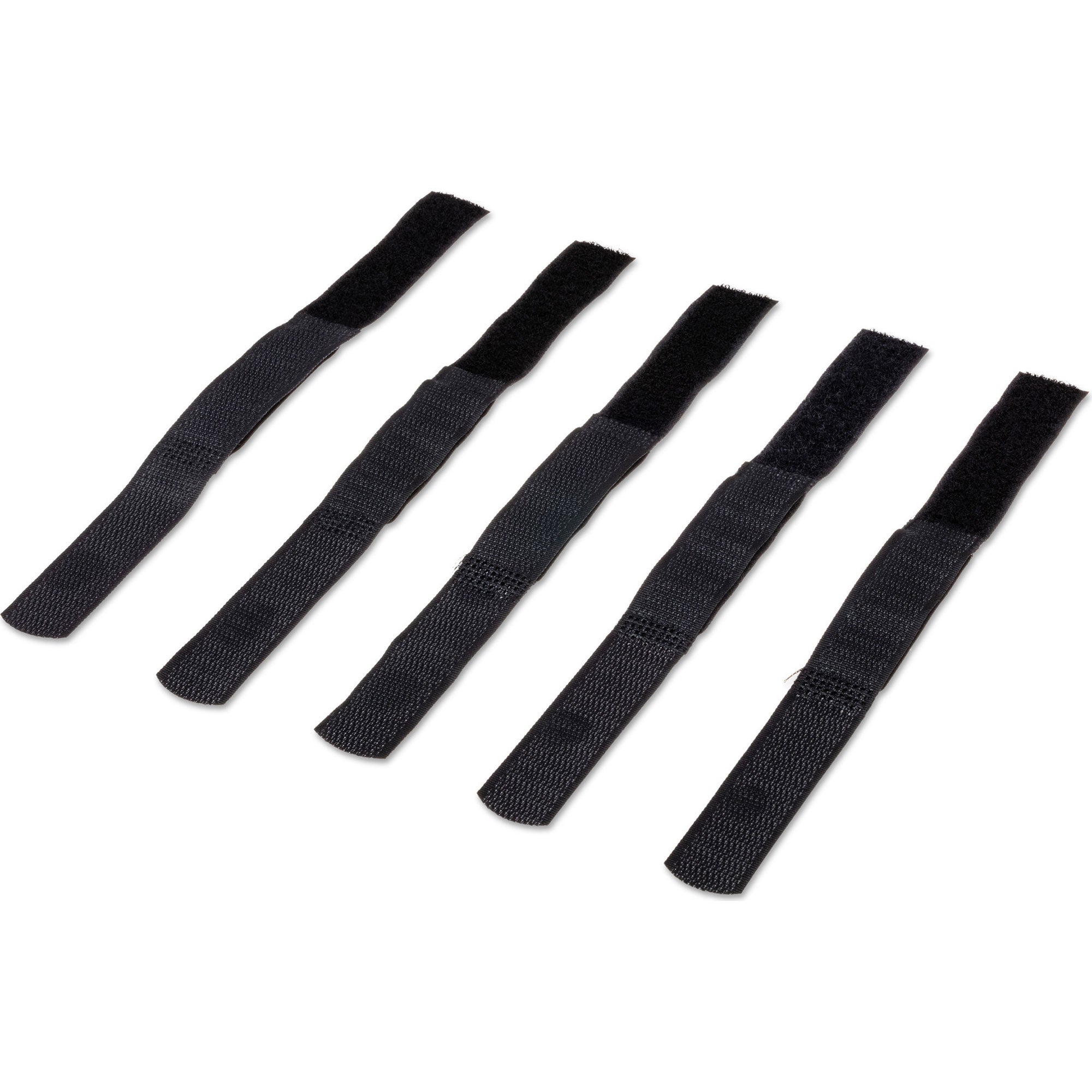 Hosa WTI-148G Black 8" Hook & Loop Cable Wrap Organizers with Center-Pass Gap (20 Pack)