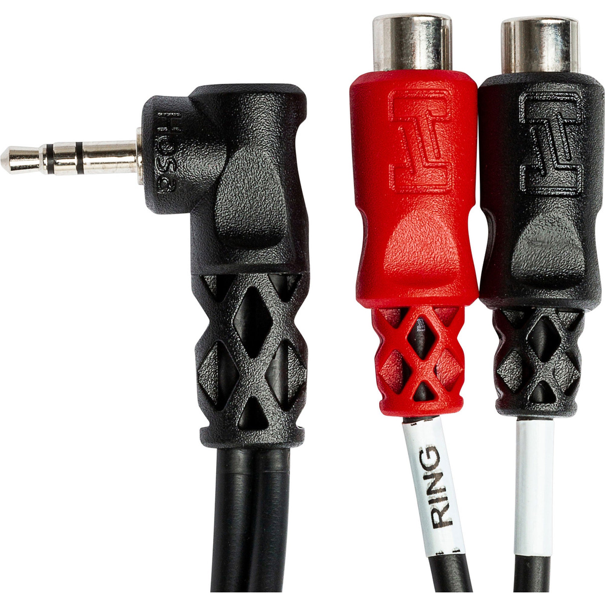 Hosa YRA-167 Right-Angle 3.5mm TRS Male to Duale RCA Female Stereo Breakout Cable