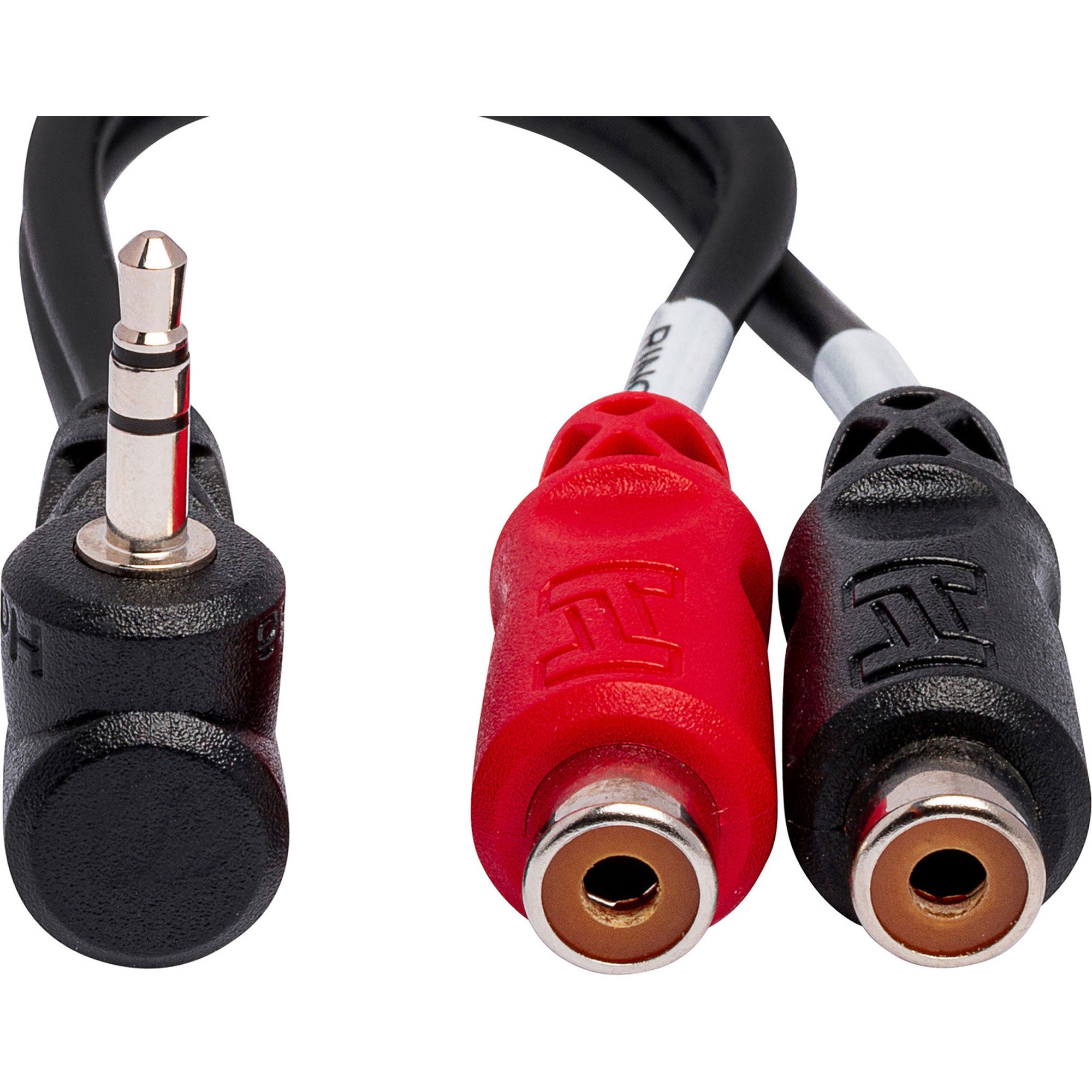Hosa YRA-167 Right-Angle 3.5mm TRS Male to Duale RCA Female Stereo Breakout Cable