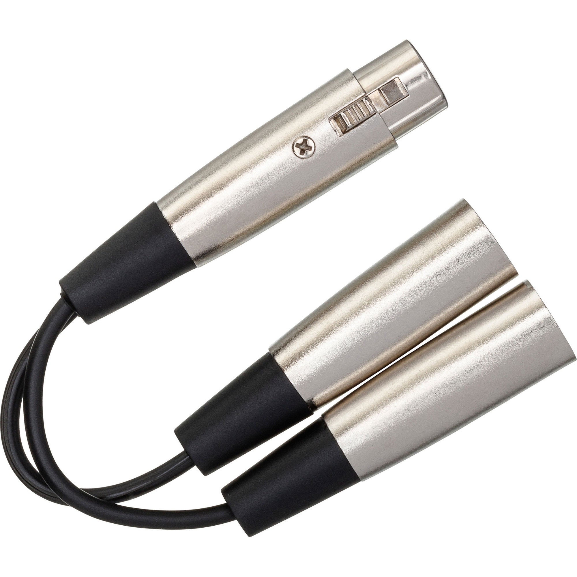 Hosa YXM-121 XLR3F to Dual XLR3M Y Cable (6")