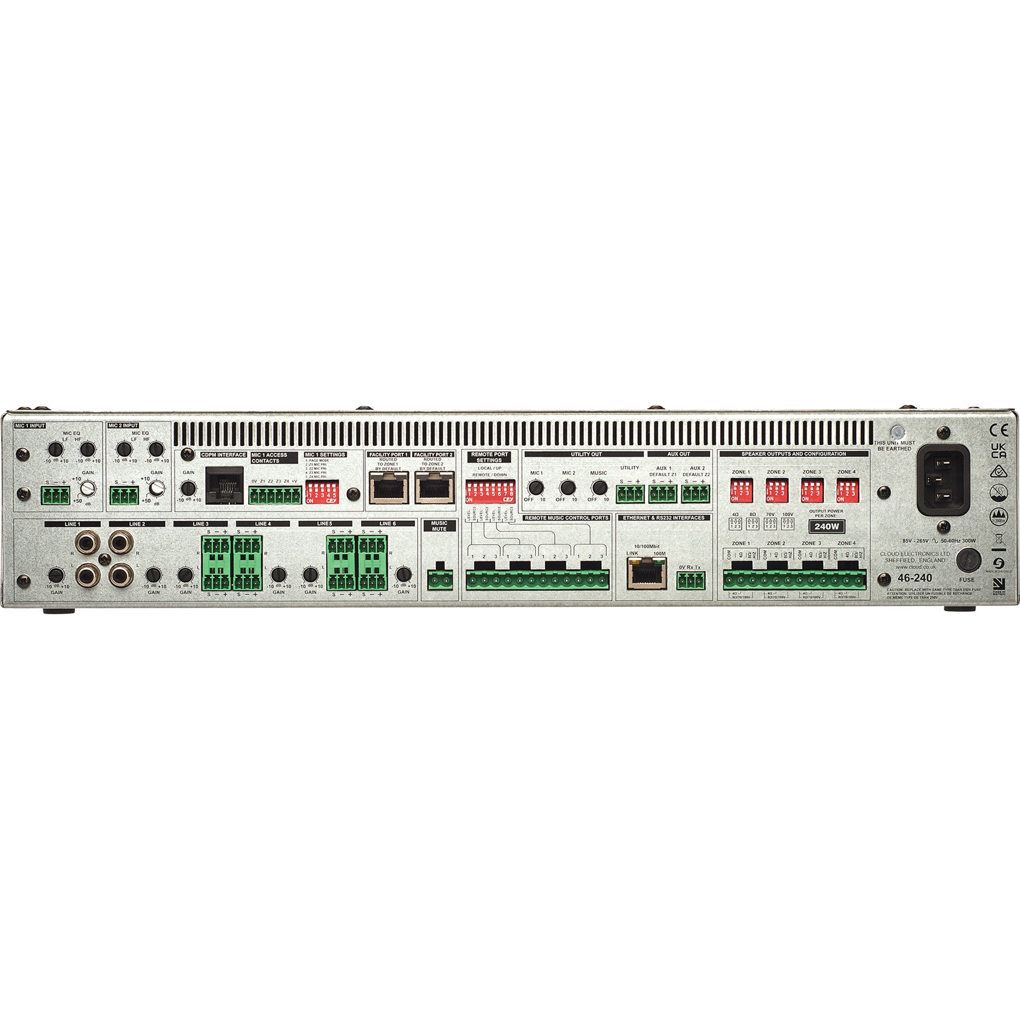 Cloud 46-240 4 Zone Integrated Mixer Amplifier (4 x 240W)