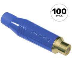 Amphenol ACJR-BLU Gold Plated Female RCA Phono Cable Mount Connector (Blue, Box of 100) Image 1