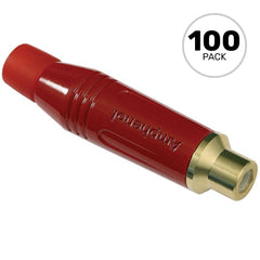Amphenol ACJR-RED Gold Plated Female RCA Phono Cable Mount Connector (Red, Box of 100) Image 1