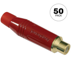 Amphenol ACJR-RED Gold Plated Female RCA Phono Cable Mount Connector (Red, 50 Pack) Image 1