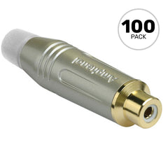 Amphenol ACJR-SWH Gold Plated Female RCA Phono Cable Mount Connector (Nickel/White, Box of 100) Image 1