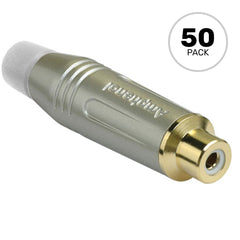 Amphenol ACJR-SWH Gold Plated Female RCA Phono Cable Mount Connector (Nickel/White, 50 Pack) Image 1