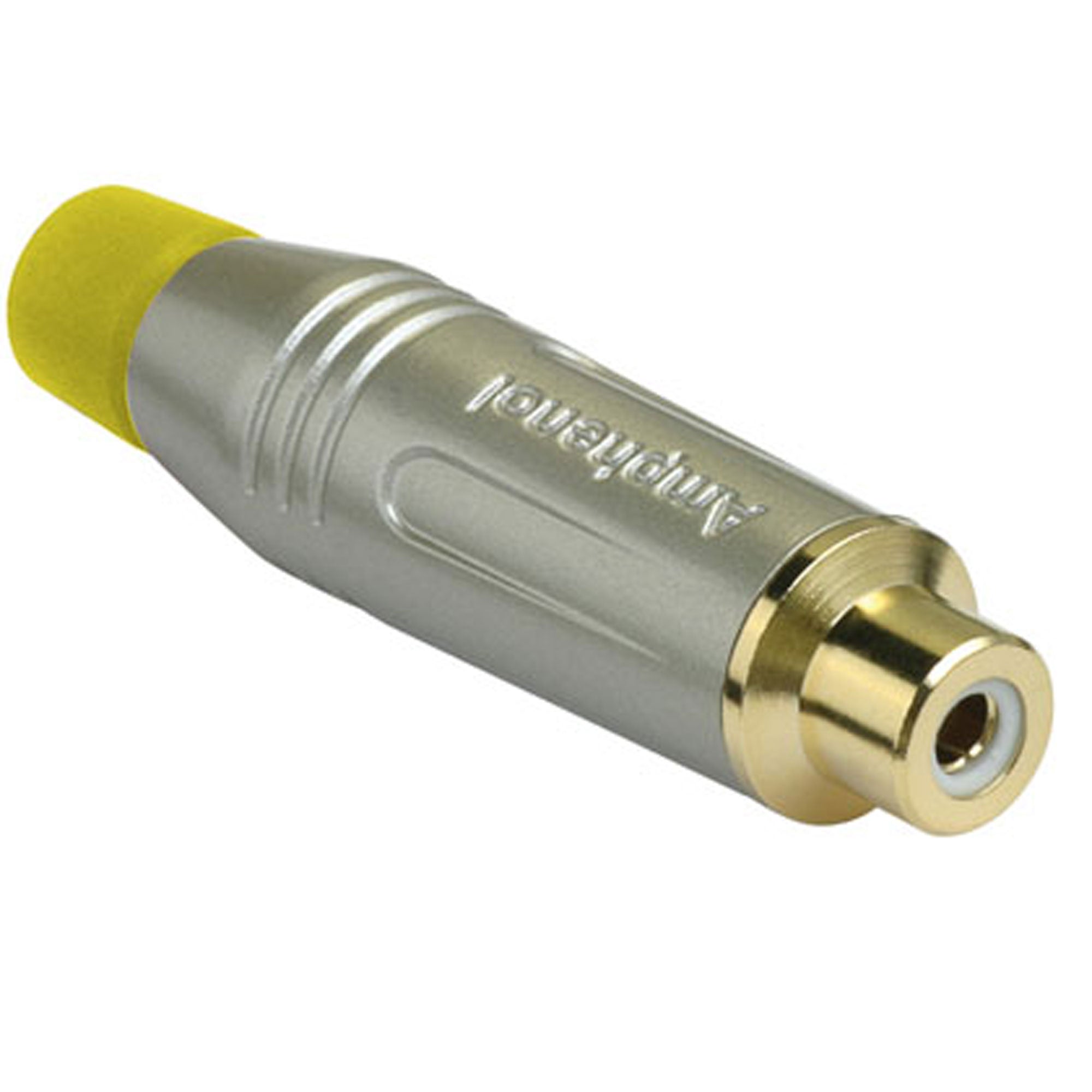 Amphenol ACJR-SYL Gold Plated Female RCA Phono Cable Mount Connector (Nickel/Yellow, 50 Pack)