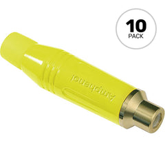 Amphenol ACJR-YEL Gold Plated Female RCA Phono Cable Mount Connector (Yellow, 10 Pack) Image 1
