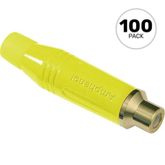 Amphenol ACJR-YEL Gold Plated Female RCA Phono Cable Mount Connector (Yellow, Box of 100) Image 1