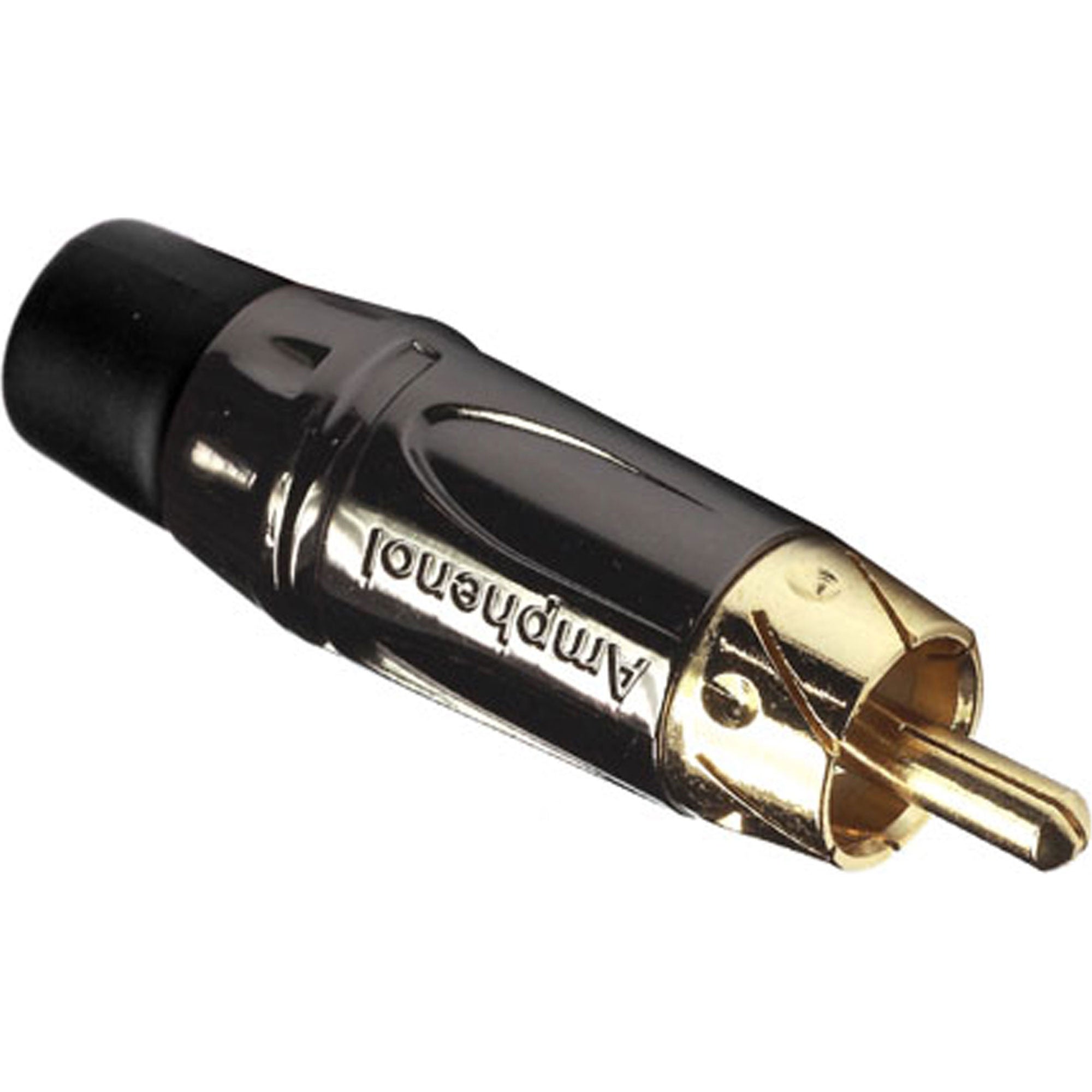 Amphenol ACPL-CBK Gold Plated Male RCA Phono Cable Mount Connector (Black Chrome/Black)