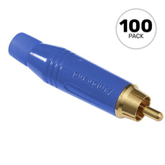 Amphenol ACPR-BLU Gold Plated Male RCA Phono Cable Mount Connector (Blue, Box of 100) Image 1