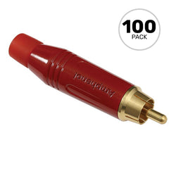 Amphenol ACPR-RED Gold Plated Male RCA Phono Cable Mount Connector (Red, Box of 100) Image 1