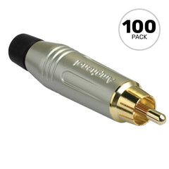 Amphenol ACPR-SBK Gold Plated Male RCA Phono Cable Mount Connector (Nickel/Black, Box of 100) Image 1