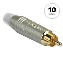 Amphenol ACPR-SWH Gold Plated Male RCA Phono Cable Mount Connector (Nickel/White, 10 Pack) Image 1