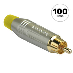 Amphenol ACPR-SYL Gold Plated Male RCA Phono Cable Mount Connector (Nickel/Yellow, Box of 100) Image 1