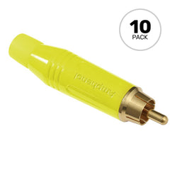 Amphenol ACPR-YEL Gold Plated Male RCA Phono Cable Mount Connector (Yellow, 10 Pack) Image 1
