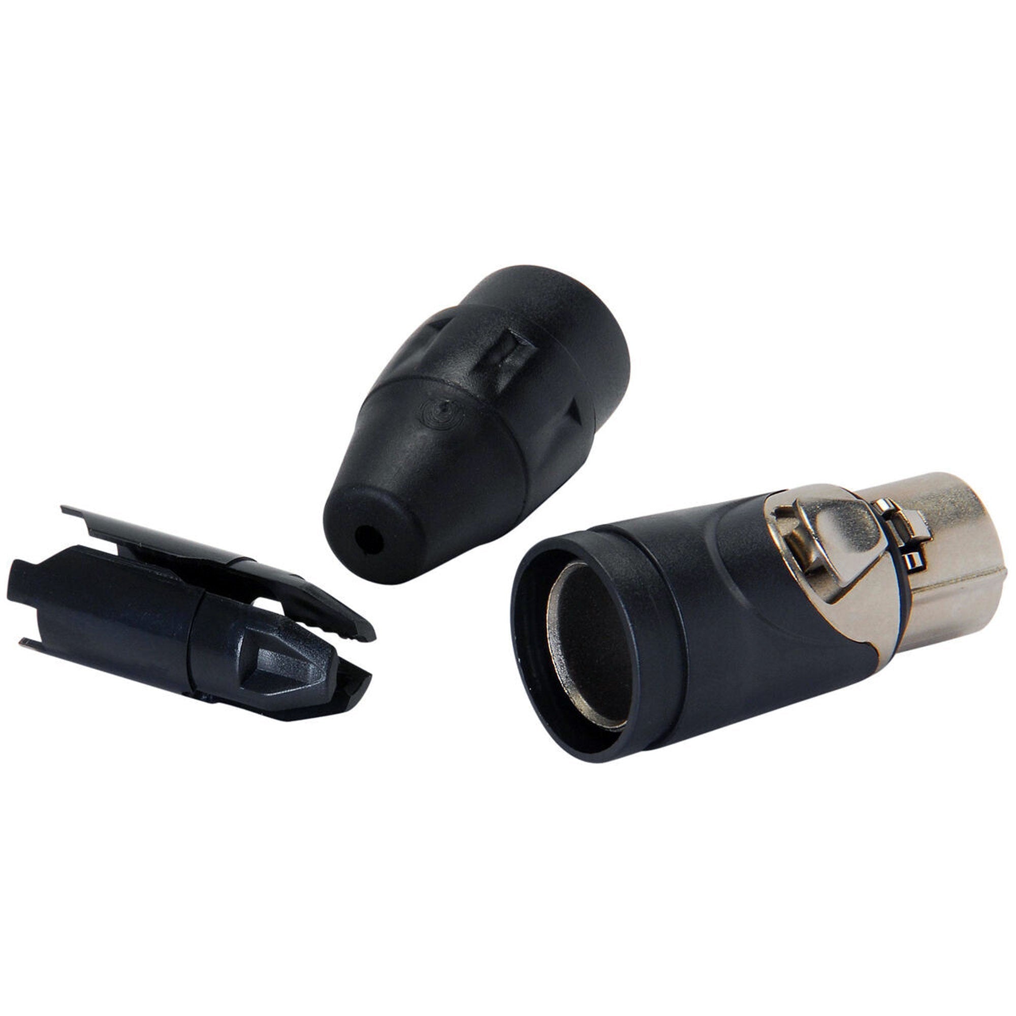 Amphenol AXX3F Female 3-Pin XLR Cable Mount Connector with Diecast Shell (Nickel, 50 Pack)