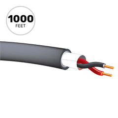 West Penn AQ225 Aquaseal 16 AWG 2 Conductor Unshielded Speaker Wire (Black, 1000' Roll) Image 1