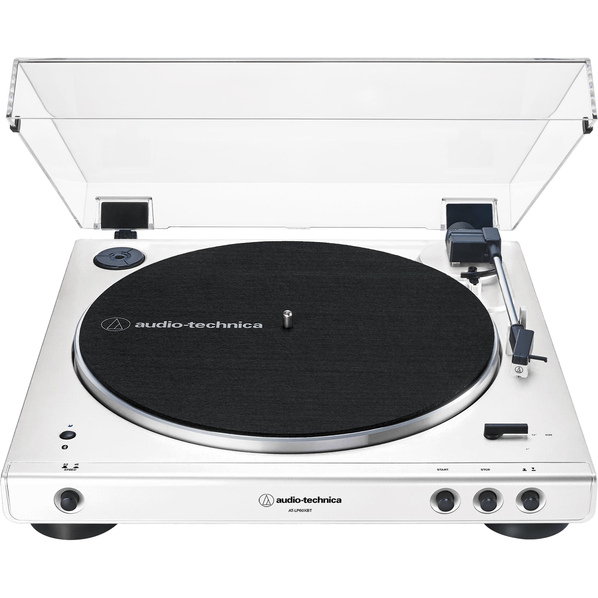 Audio-Technica AT-LP60XBT Fully Automatic Wireless Belt-Drive Turntable (White)
