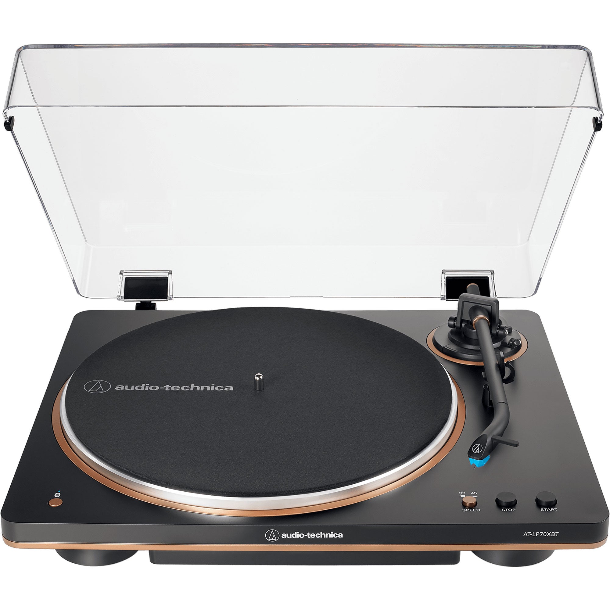 Audio-Technica AT-LP70XBT Fully Automatic Belt-Drive Turntable with Bluetooth (Black/Bronze)
