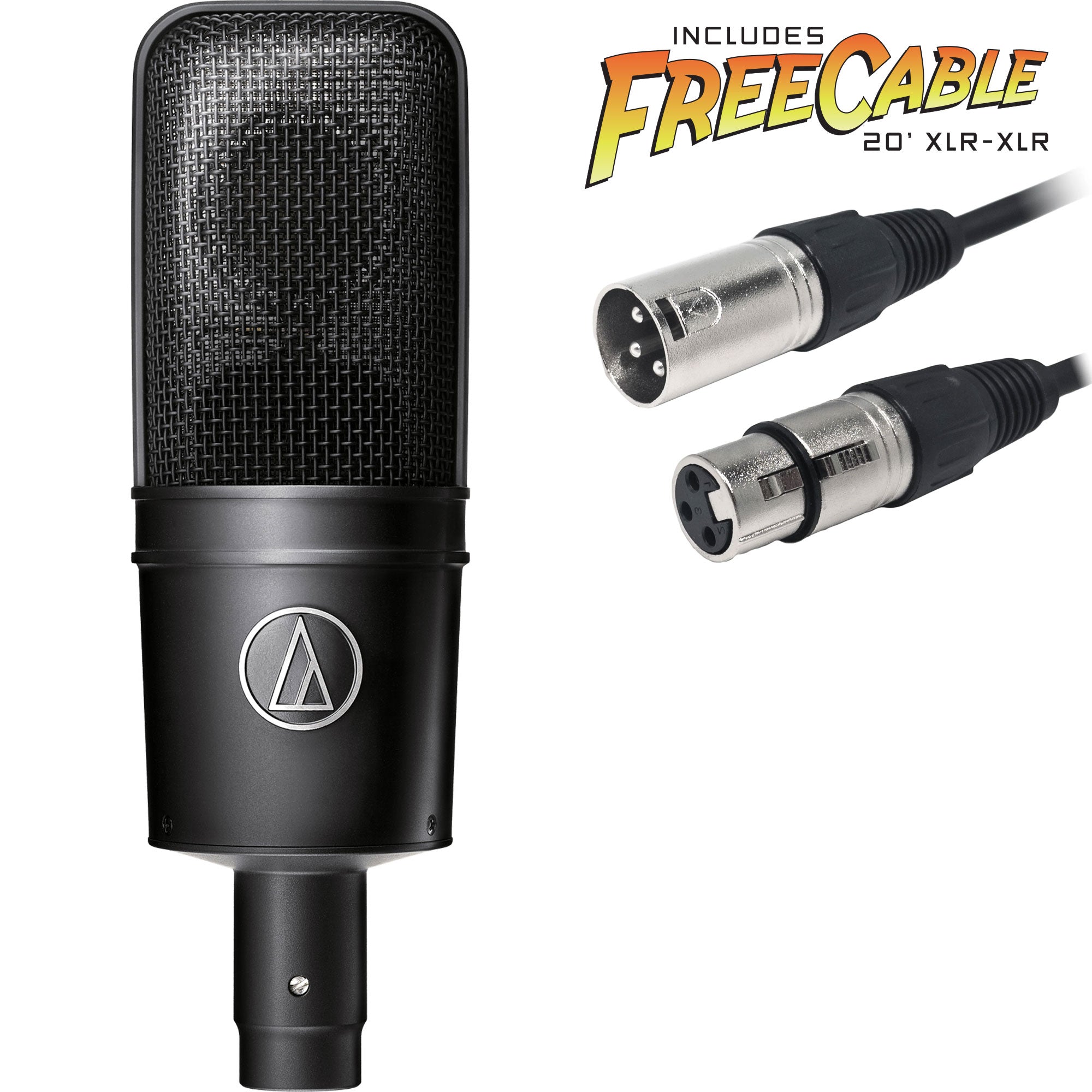 Audio-Technica AT4040 Cardioid Condenser Microphone with FREE 20' XLR Cable
