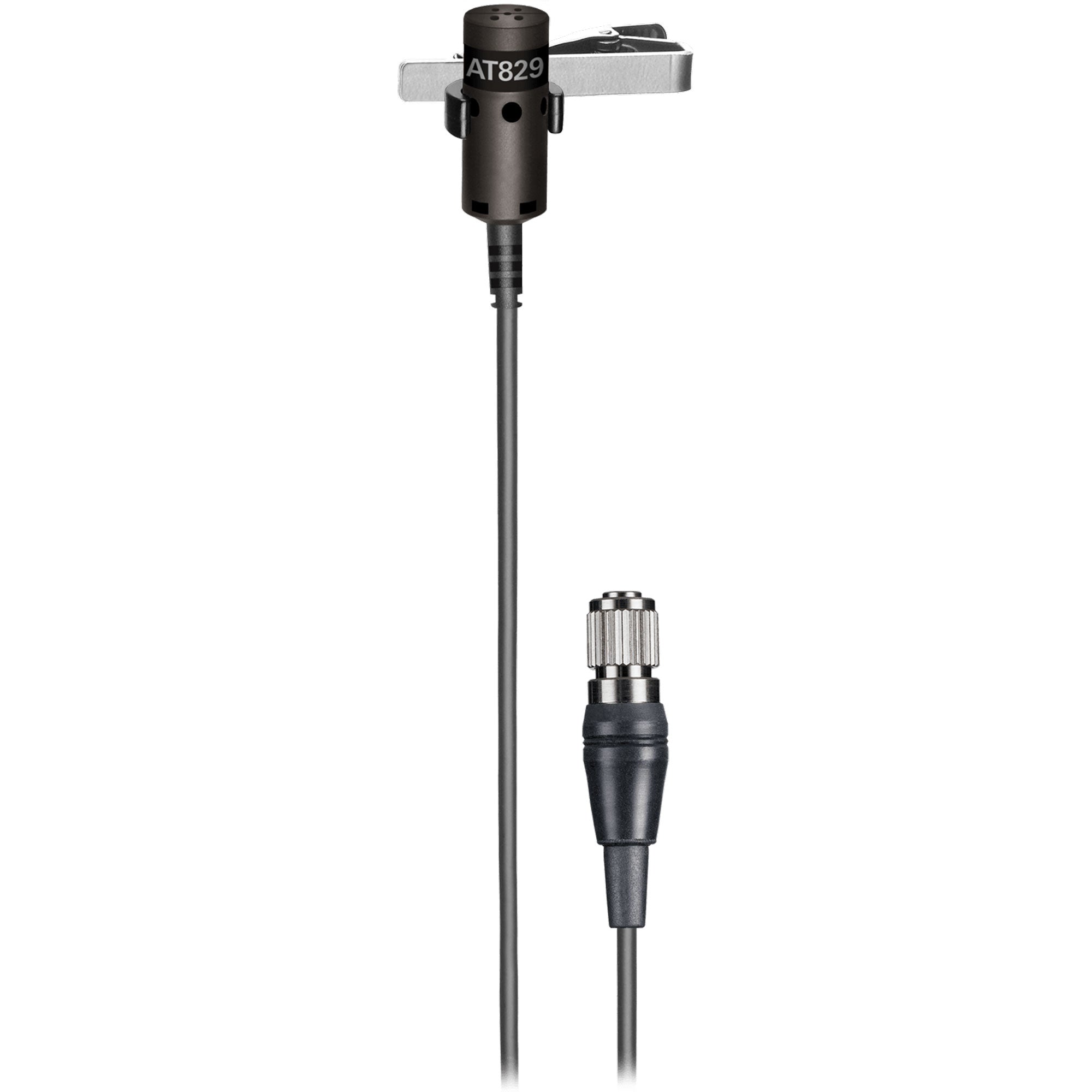Audio-Technica AT829cH Cardioid Lavalier Condenser Microphone (Black, 4-Pin cH Connector)