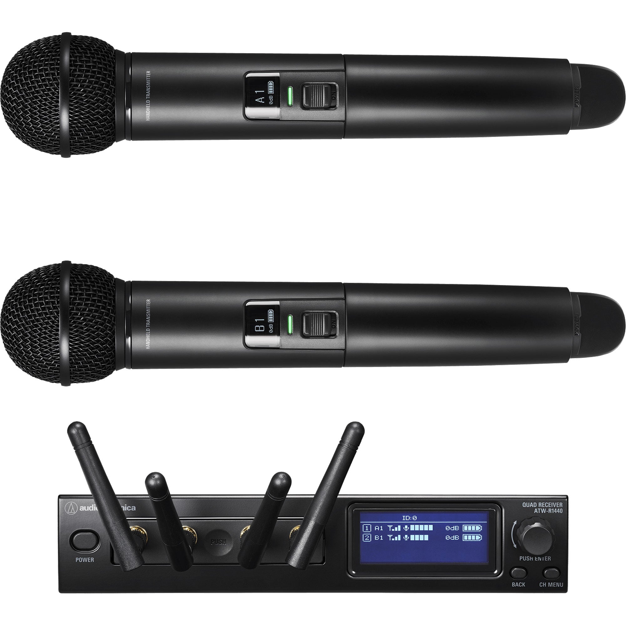 Audio-Technica ATW-1422 System 20 PRO Dual Handheld Wireless Microphone System (2.4 GHz)