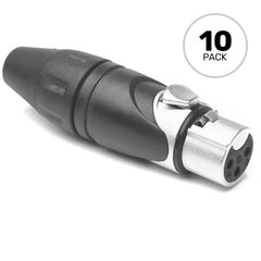 Amphenol AXX3F Female 3-Pin XLR Cable Mount Connector with Diecast Shell (Nickel, 10 Pack) Image 1