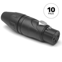 Amphenol AXX3FB Female 3-Pin XLR Cable Mount Connector with Diecast Shell (Black, 10 Pack) Image 1