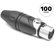 Amphenol AXX3F Female 3-Pin XLR Cable Mount Connector with Diecast Shell (Nickel, Box of 100) Image 1