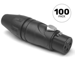 Amphenol AXX3FB Female 3-Pin XLR Cable Mount Connector with Diecast Shell (Black, Box of 100) Image 1