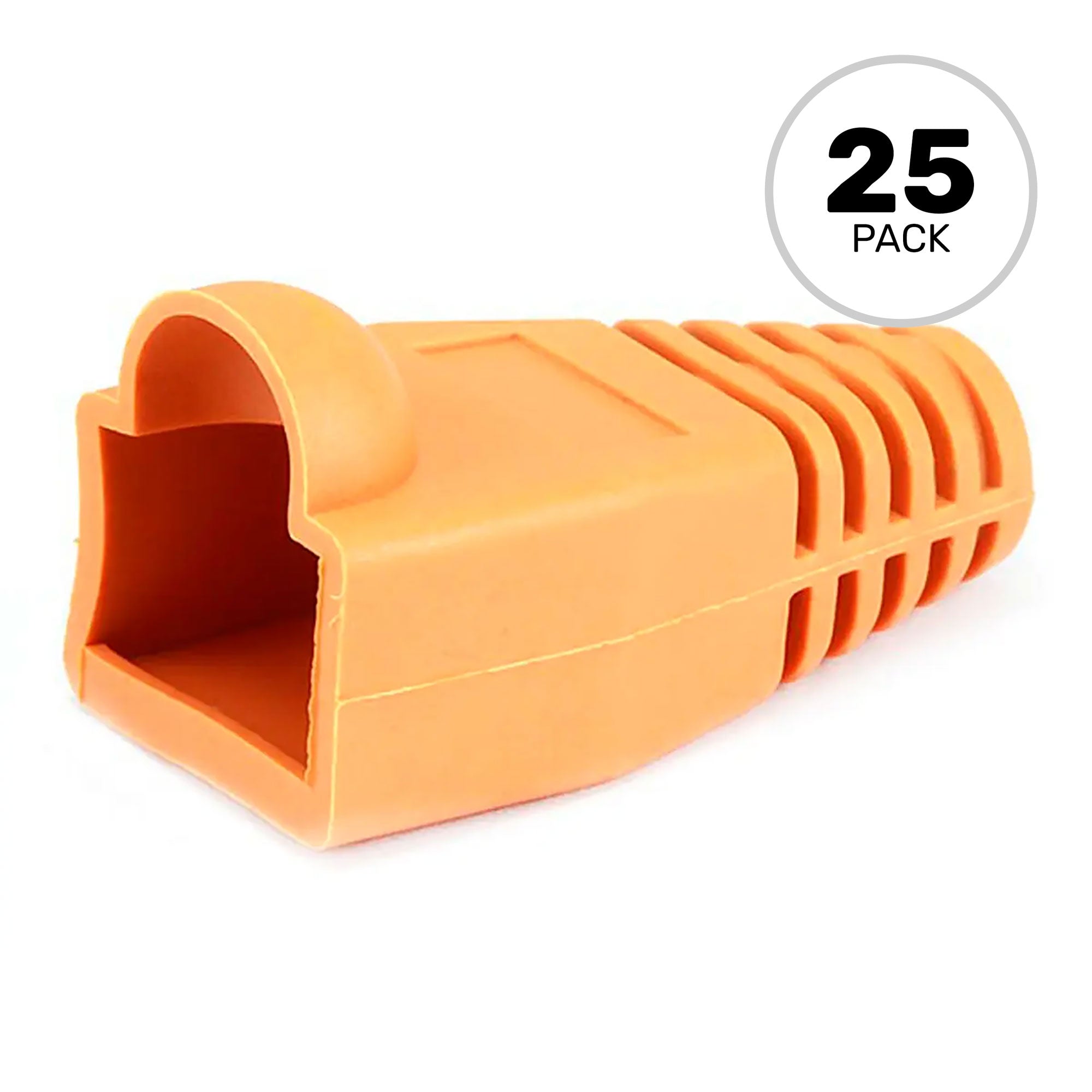 Performance Audio RJ45 CAT5, CAT5e Ethernet Network Strain Relief Boot (6.5mm, Orange, 25 Pack)