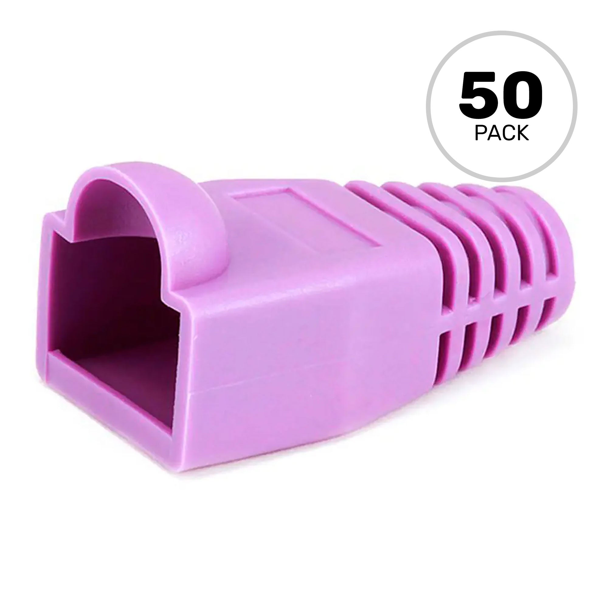 Performance Audio RJ45 CAT5, CAT5e Ethernet Network Strain Relief Boot (6.5mm, Purple, 50 Pack)