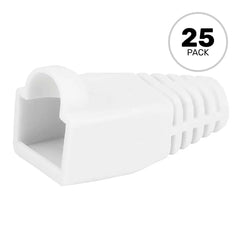Performance Audio RJ45 CAT5, CAT5e Ethernet Network Strain Relief Boot (6.5mm, White, 25 Pack) Image 1