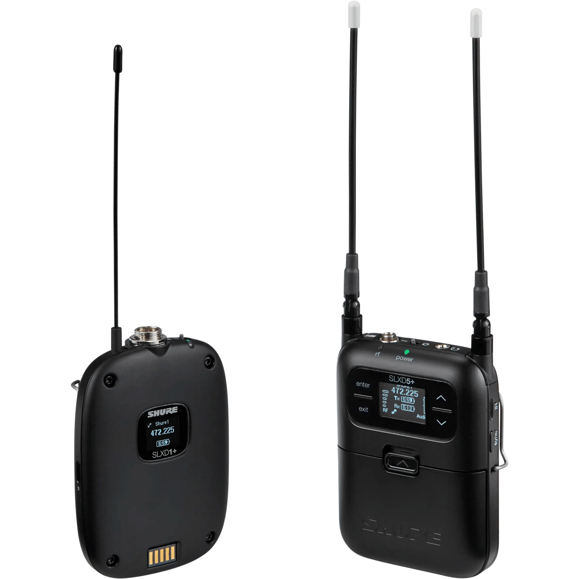 Shure SLXD15+ Digital Camera-Mount Wireless Bodypack System with No Mic (G57: 470-608 MHz)