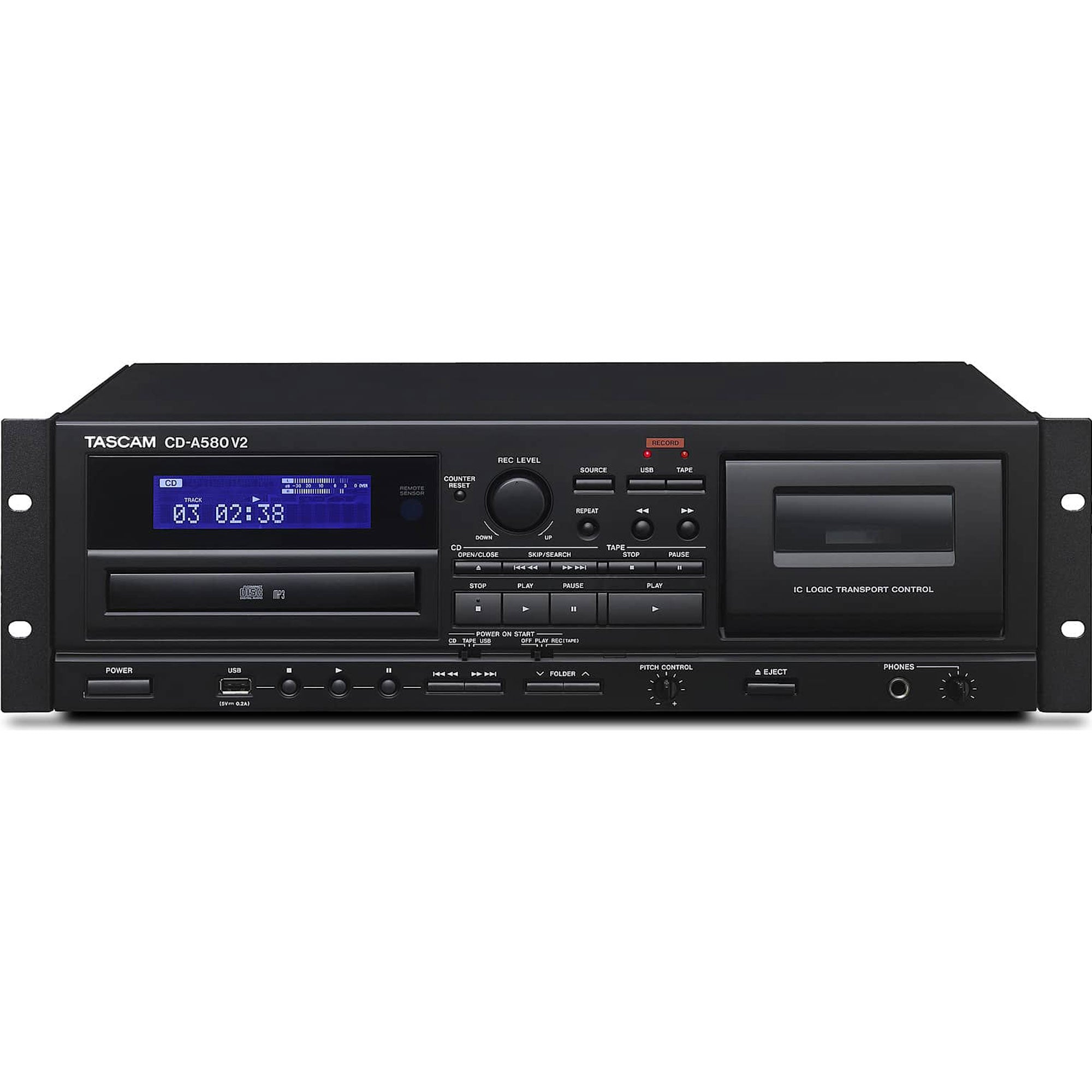 Tascam CD-A580 v2 Cassette, USB & CD Player/Recorder
