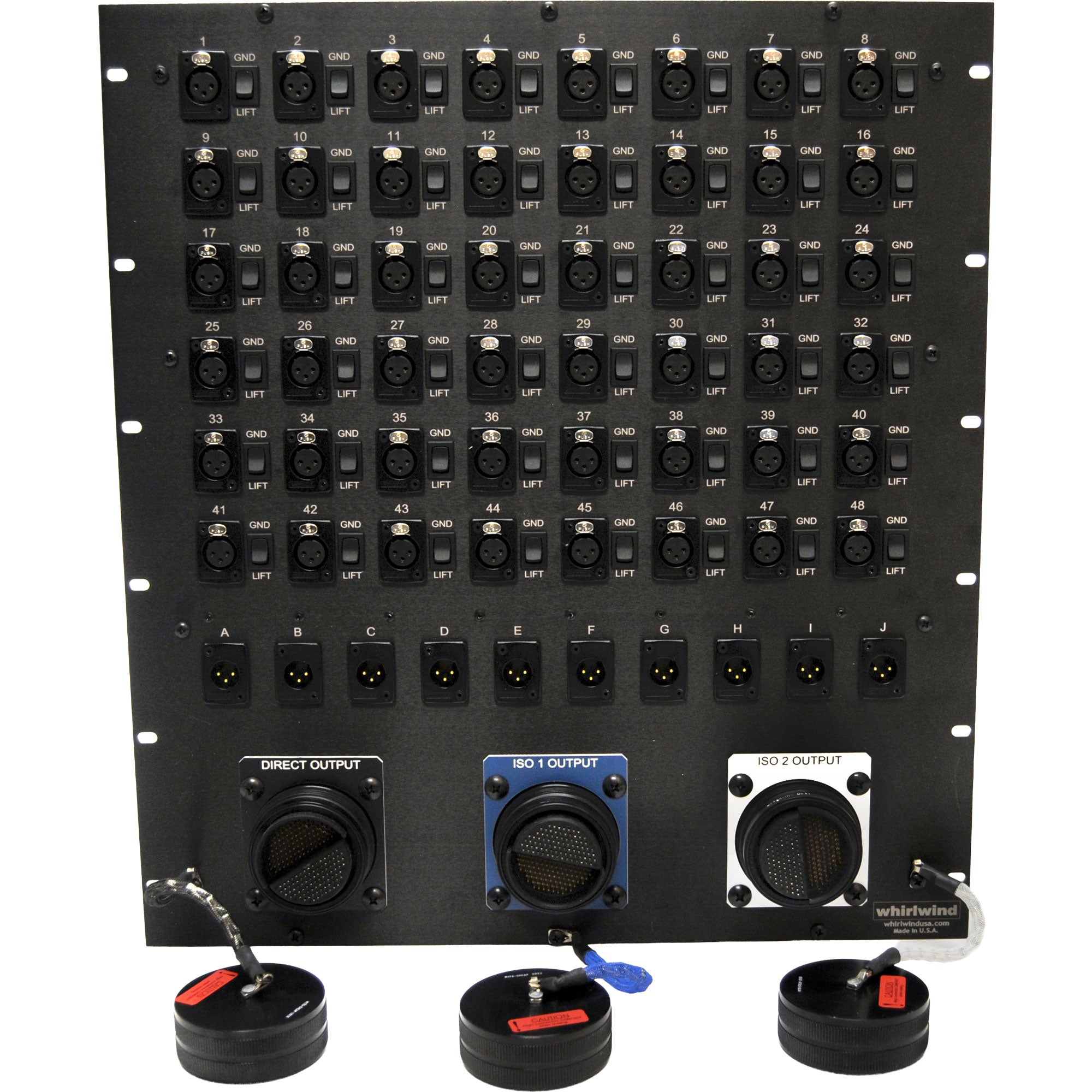 Whirlwind CSR58TRP 19" 10U Concert Series 48x10 Rack Panel, Transformer Split