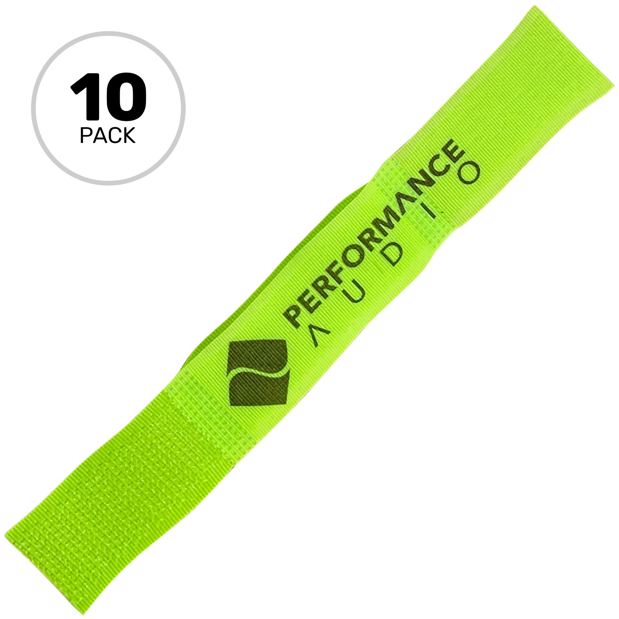 Cord-Lox 310-C Closed Loop Velcro Hook and Loop Cable Ties (1" x 10", Neon Green, 10 Pack)