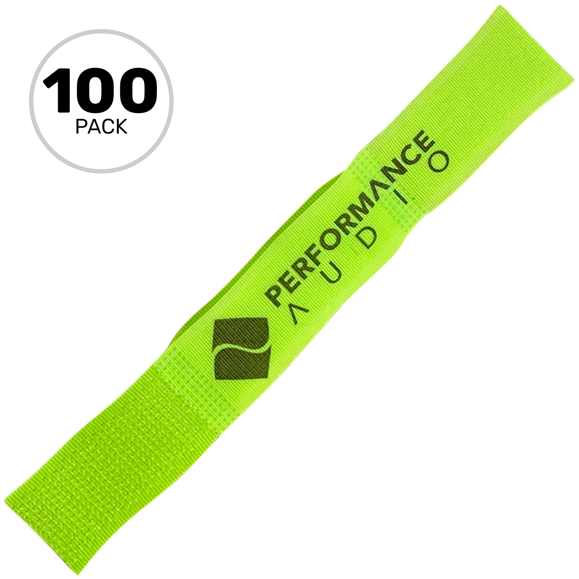 Cord-Lox 310-C Closed Loop Velcro Hook and Loop Cable Ties (1" x 10", Neon Green, 100 Pack)