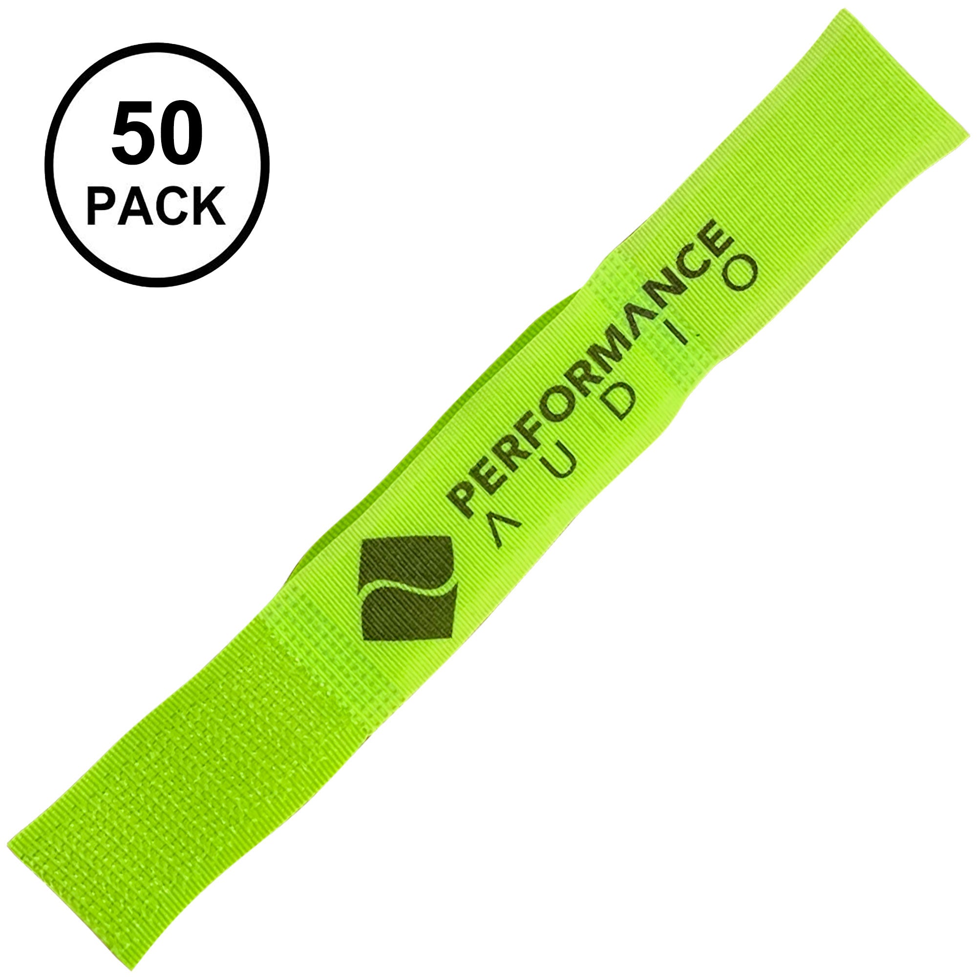 Cord-Lox 307-C Closed Loop Velcro Hook and Loop Cable Ties (1" x 7", Neon Green, 50 Pack)