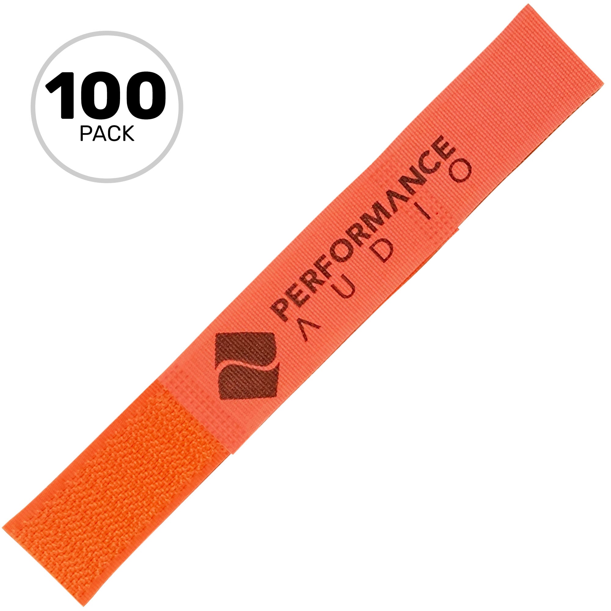 Cord-Lox 310-C Closed Loop Velcro Hook and Loop Cable Ties (1" x 10", Neon Orange, 100 Pack)